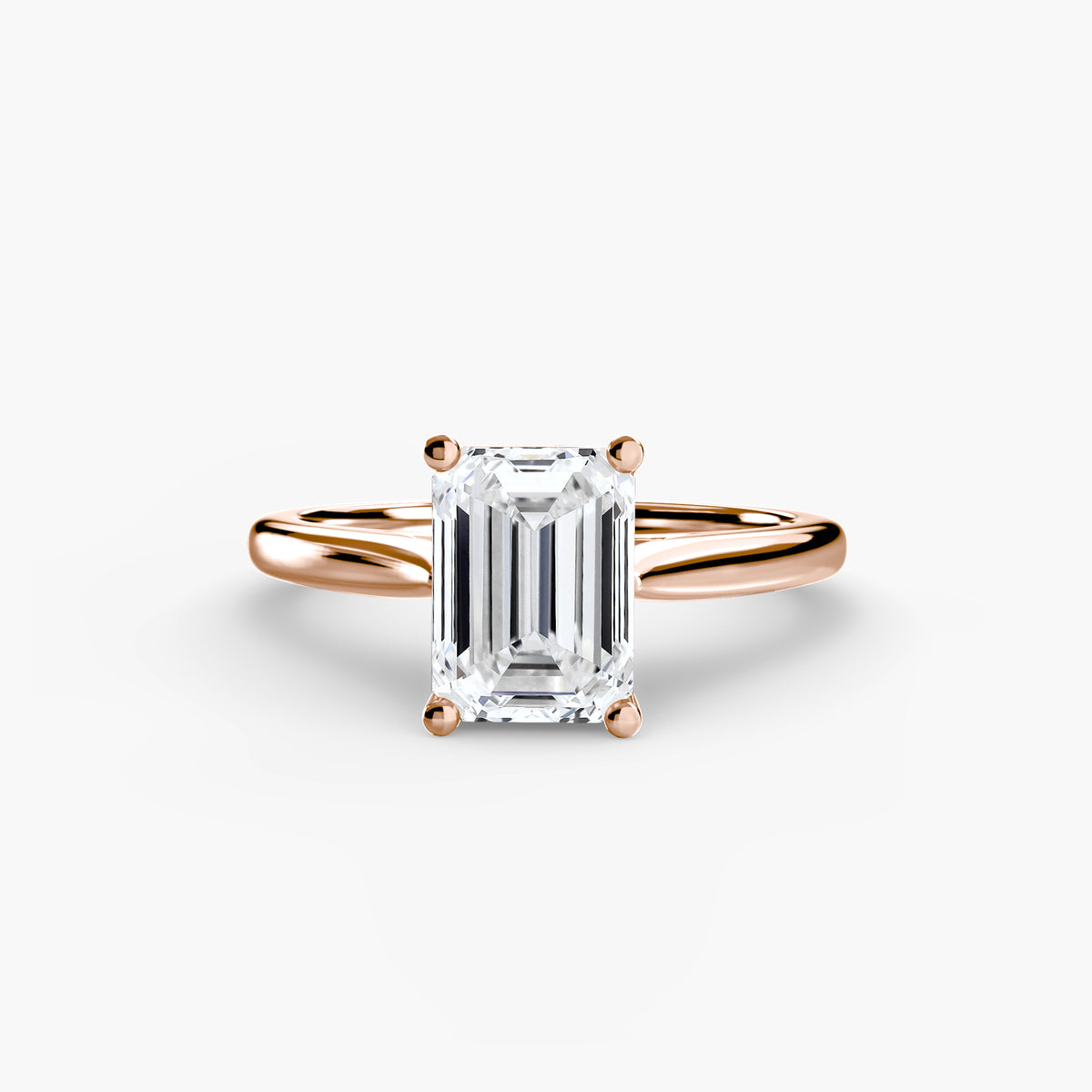 Célia Emerald Solitaire in rose gold