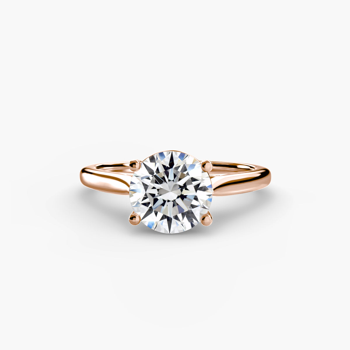 Gigi Round Four-Claw Solitaire in rose gold