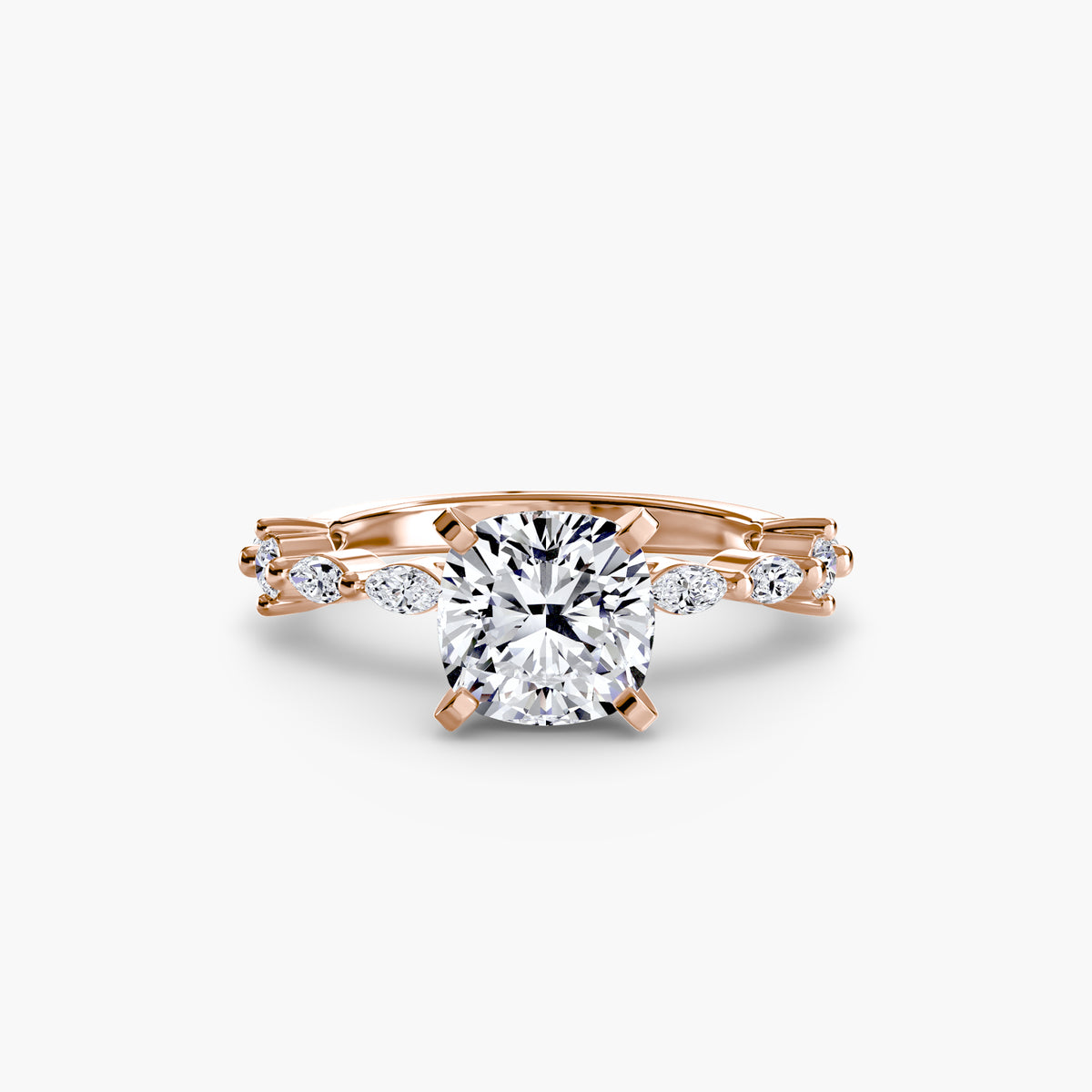 Nathalie Cushion Eternity Pavé in rose gold
