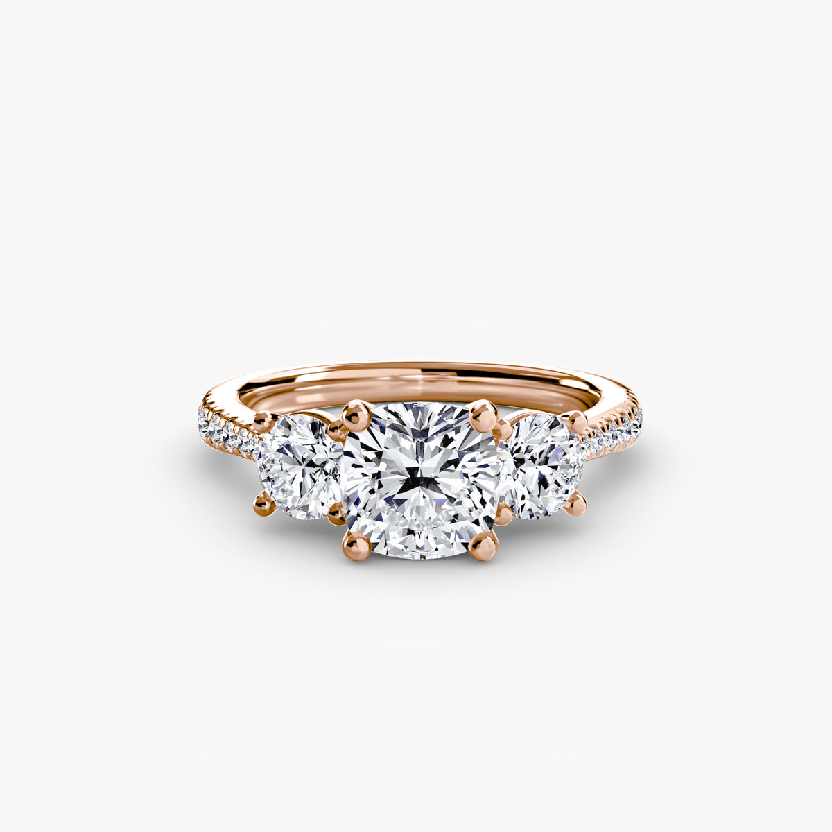 Bree Cushion Trilogy Pavé in rose gold