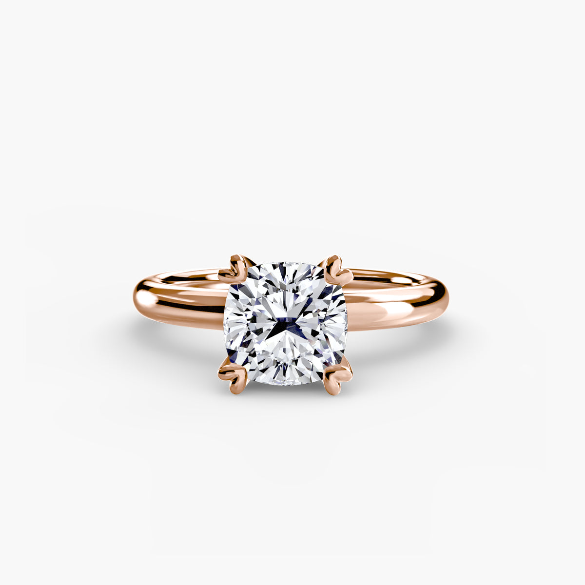 Kiki Cushion Classic Solitaire in rose gold