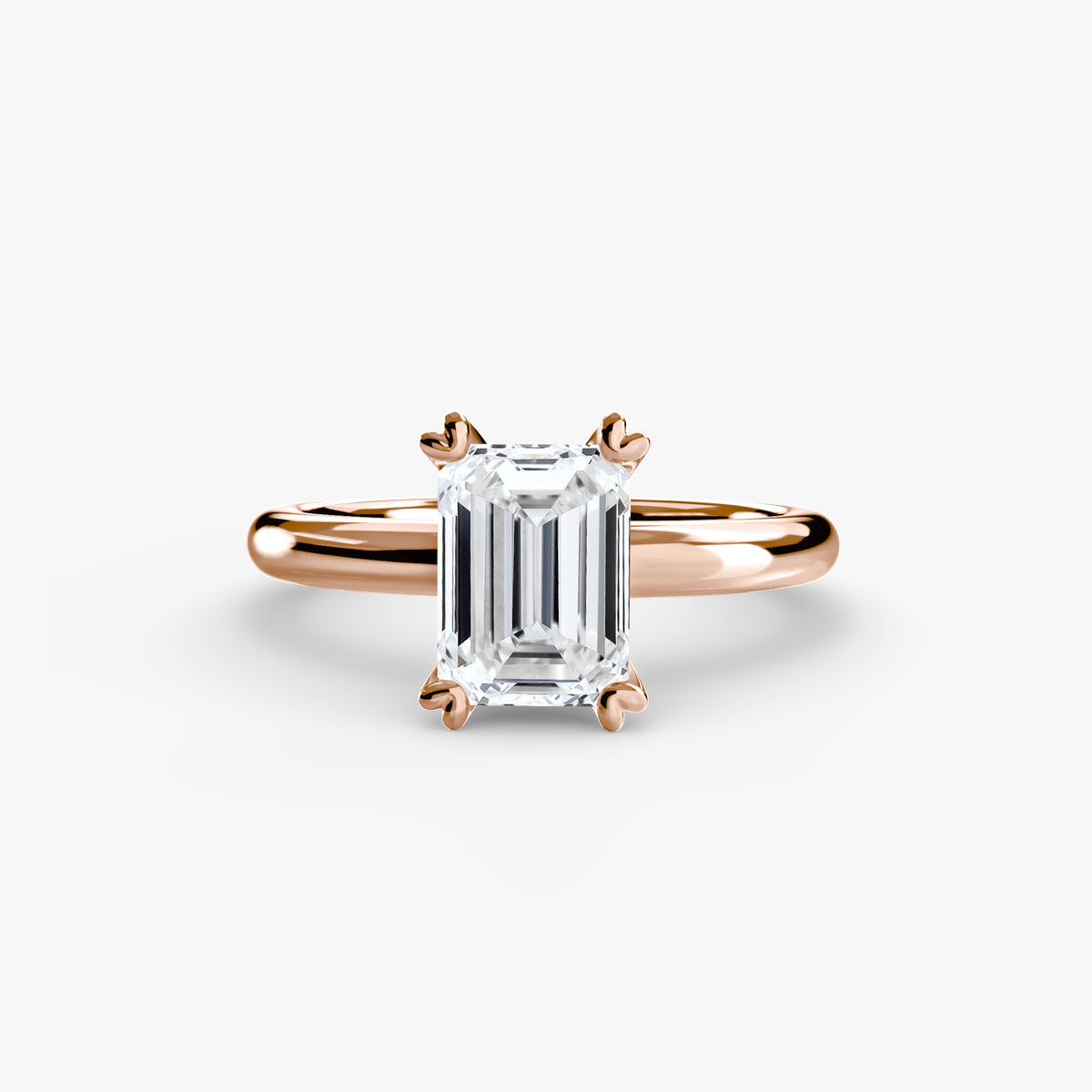 Elise Emerald Classic Solitaire in rose gold