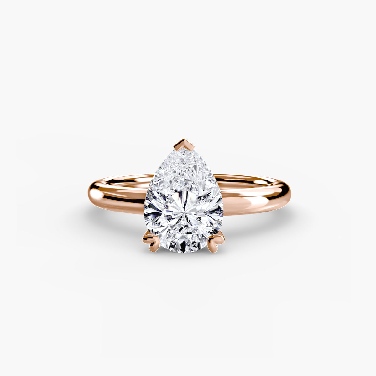 Vera Pear Classic Solitaire in rose gold