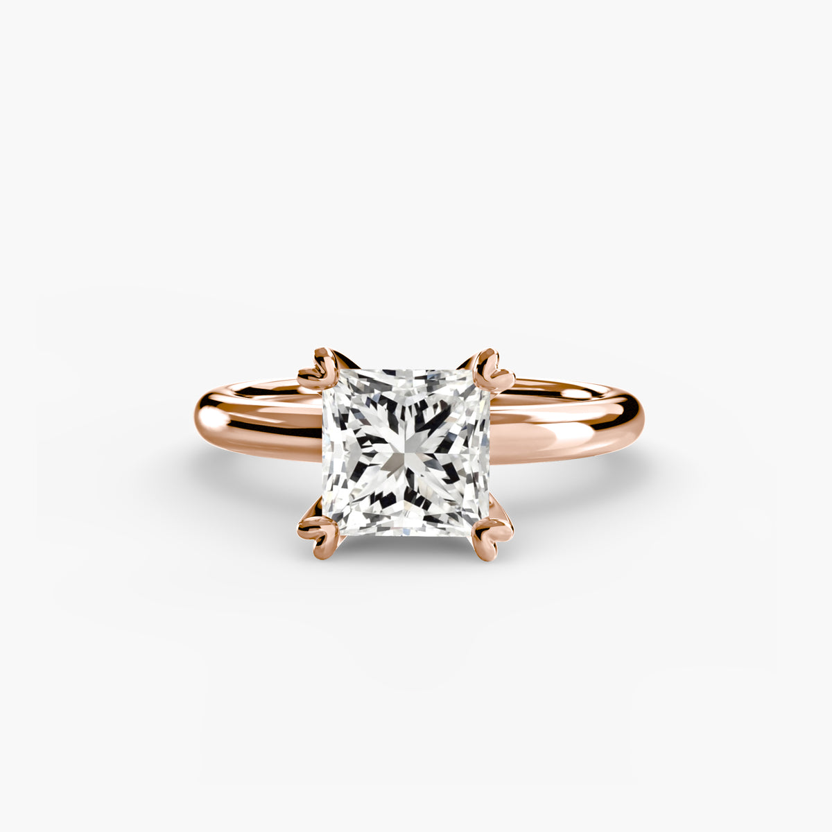 Aimee Princess Classic Solitaire in rose gold