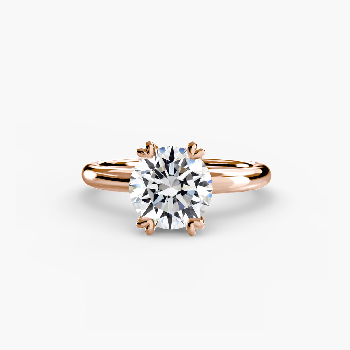 adélaïde natural round solitaire in rose gold