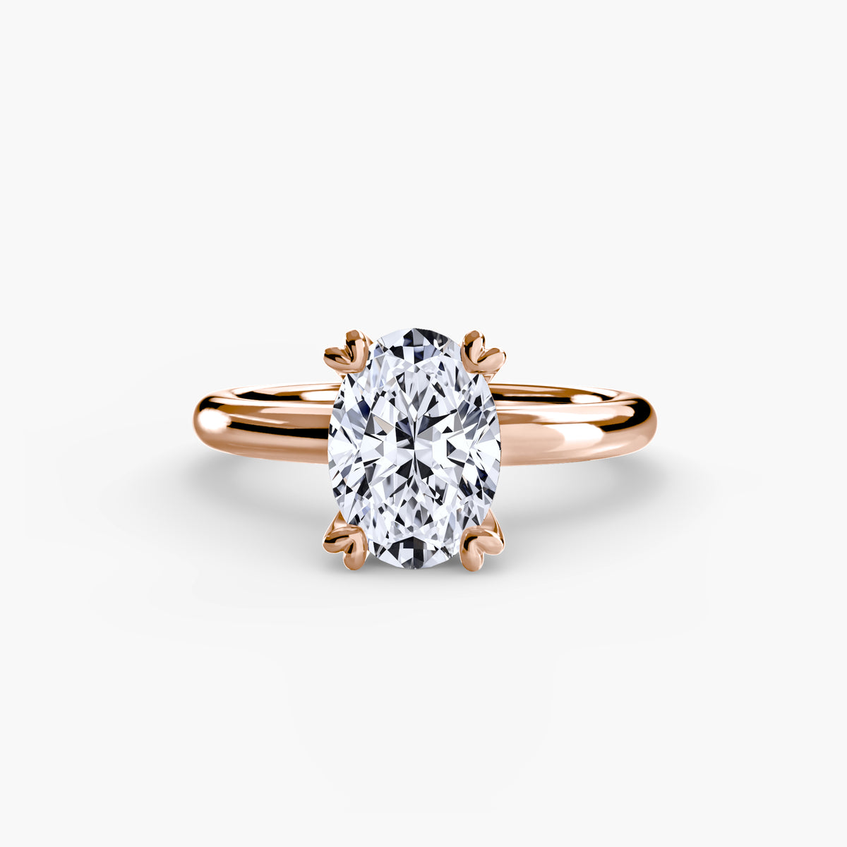 June Oval Classic Solitaire in rose gold