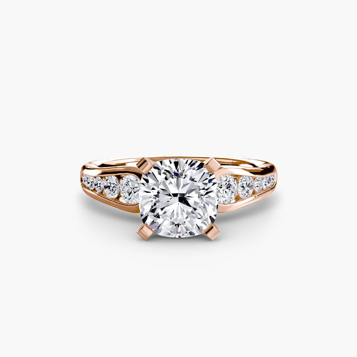 Hana Cushion Cathedral Pavé in rose gold
