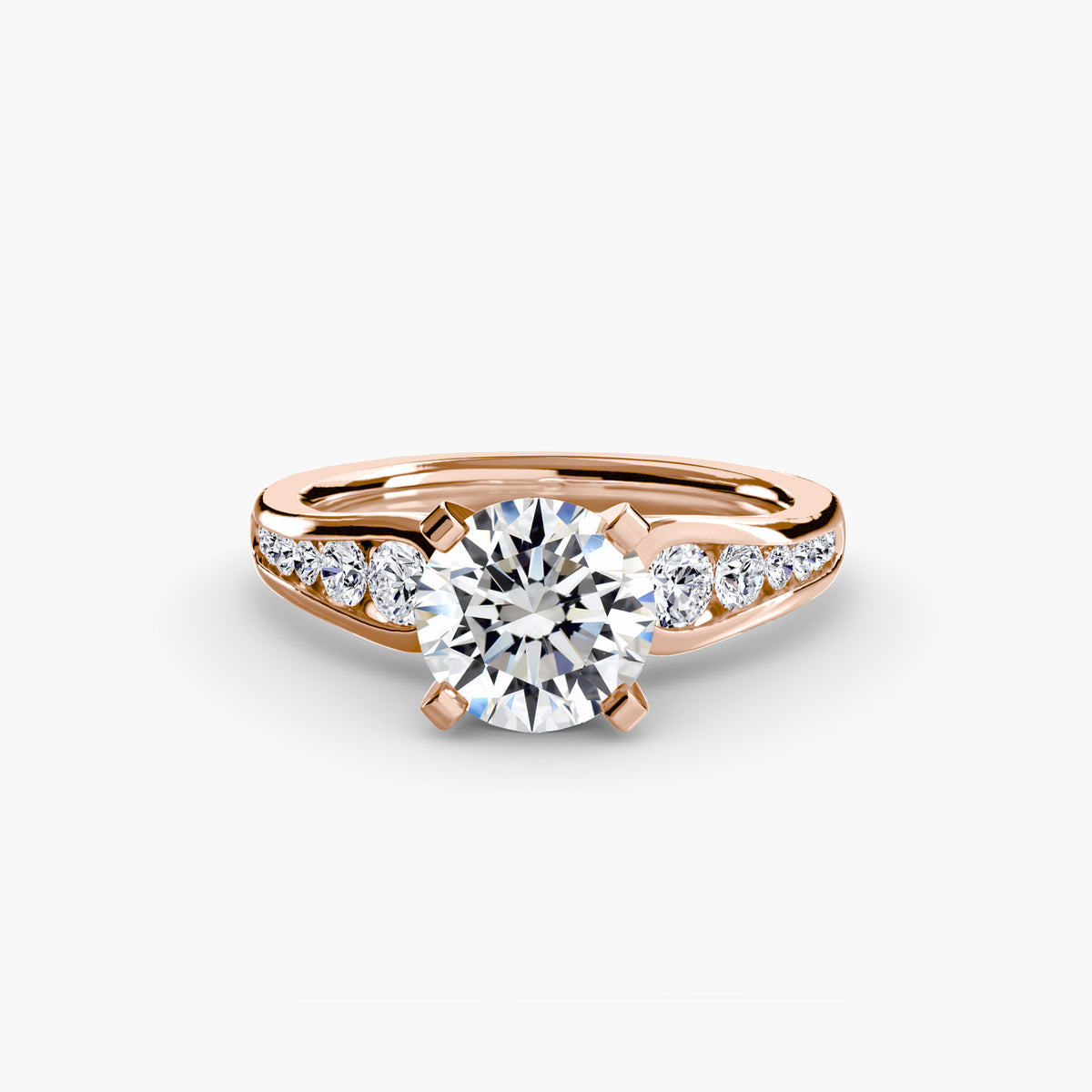 Belle Round Cathedral Pavé in rose gold