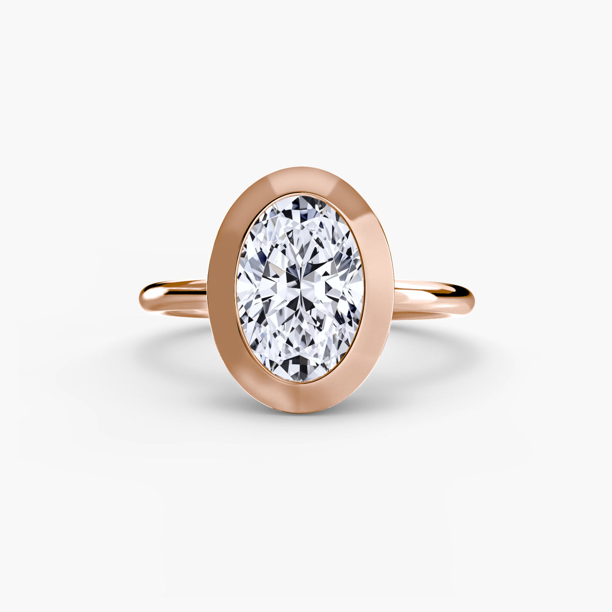 Colette Oval Bezel Solitaire in rose gold