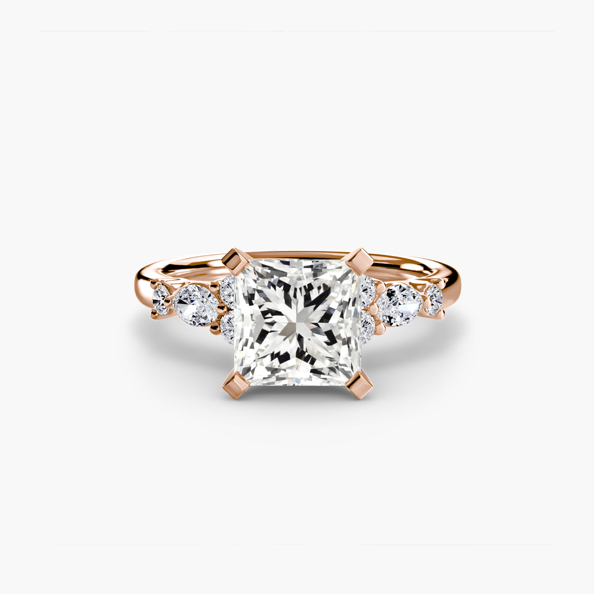 Tatiana Princess Floral Solitaire in rose gold