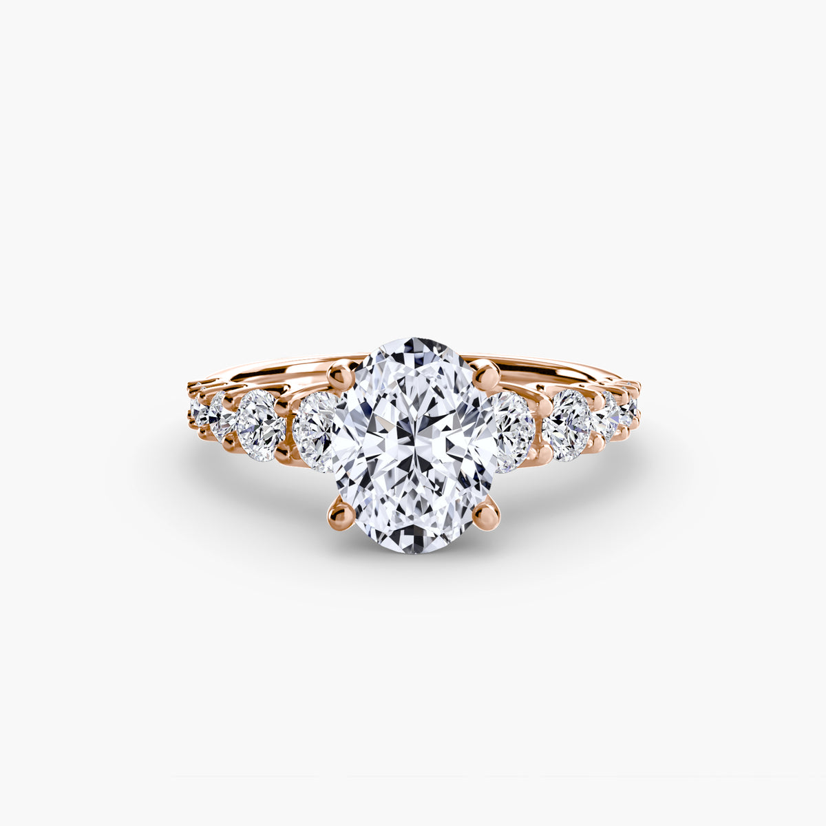 Capucine Oval Graduated Accent in rose gold