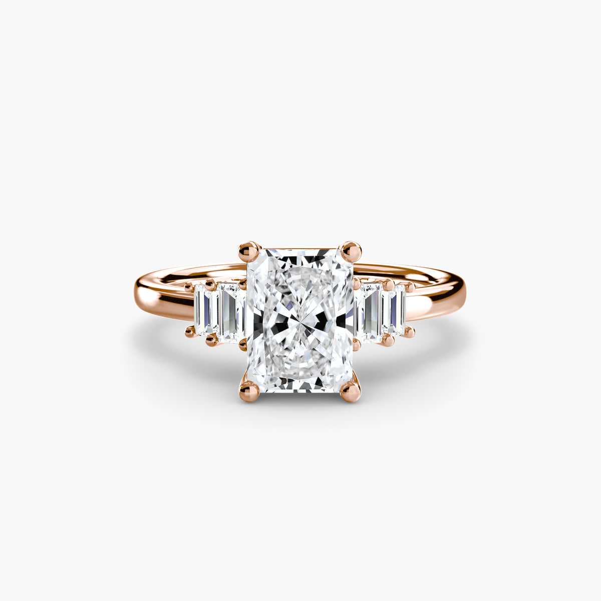 Louisa Radiant Baguette Accent in rose gold
