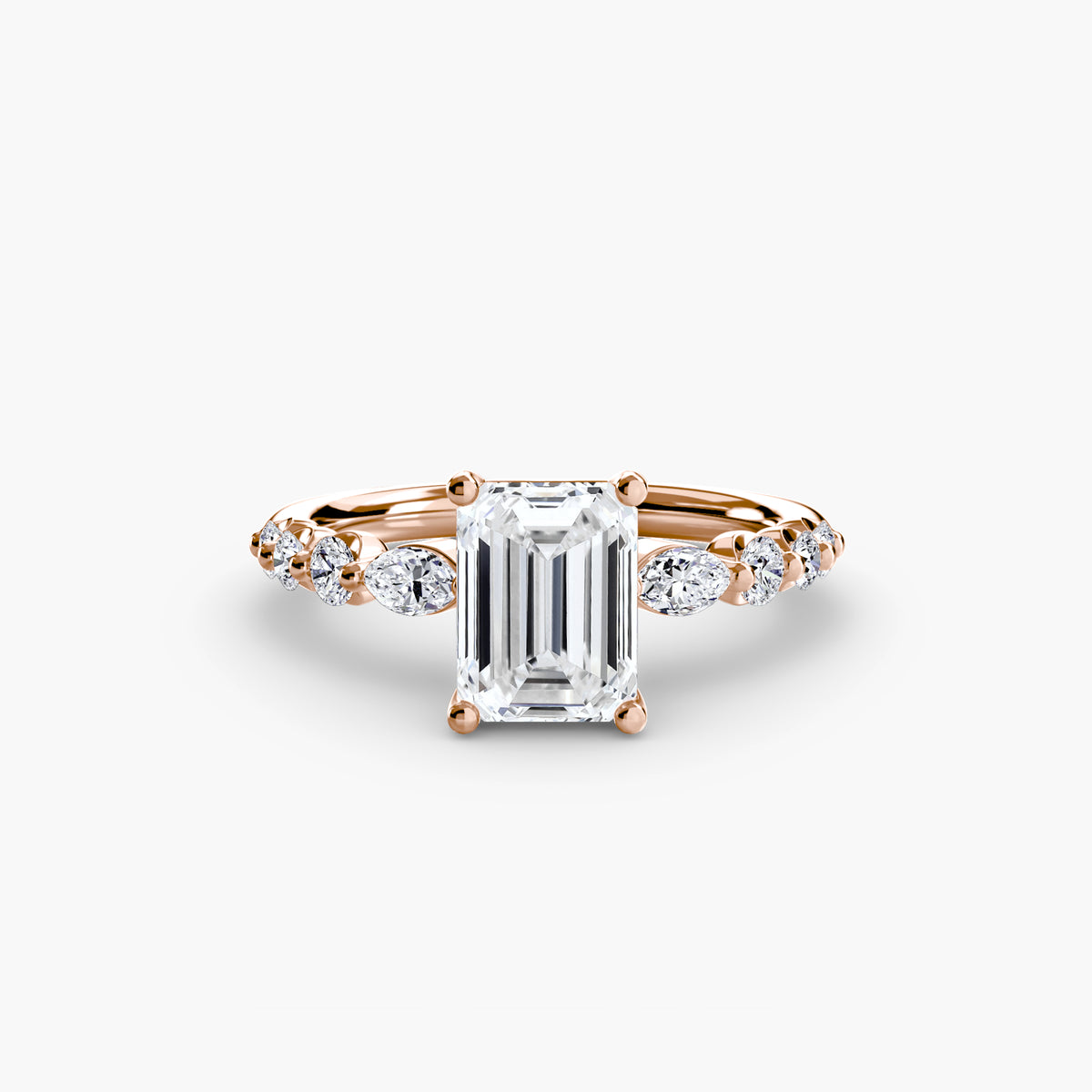 Giselle Emerald Tiered Accent in rose gold