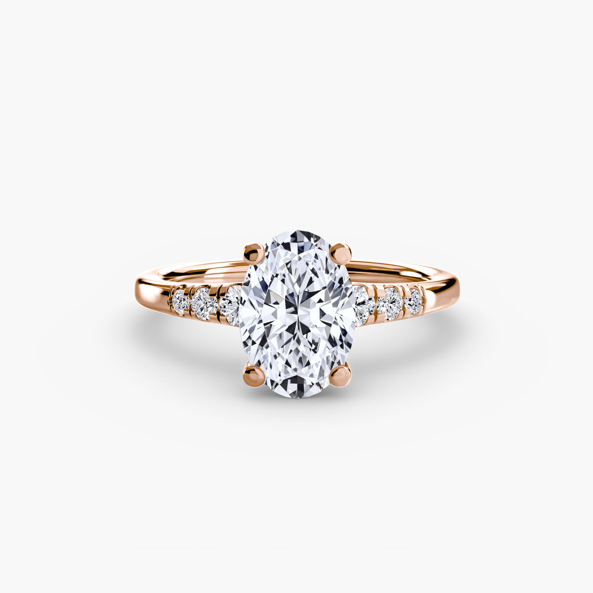 Sylvie Oval Shoulder Accent in rose gold