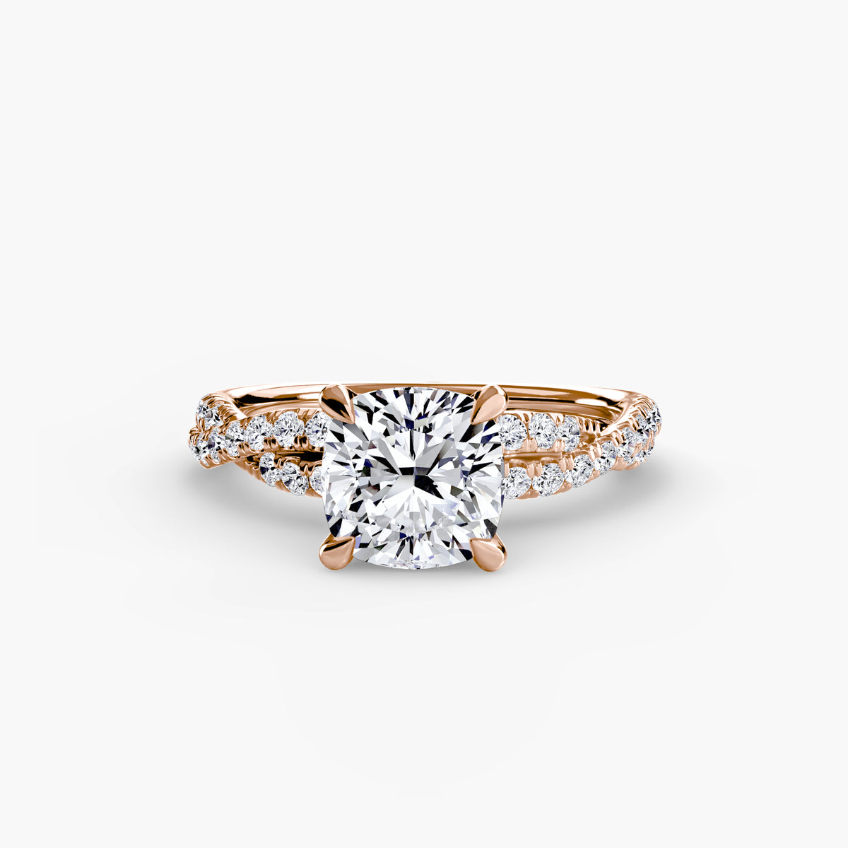 Anouk Cushion Twisted Pavé in rose gold