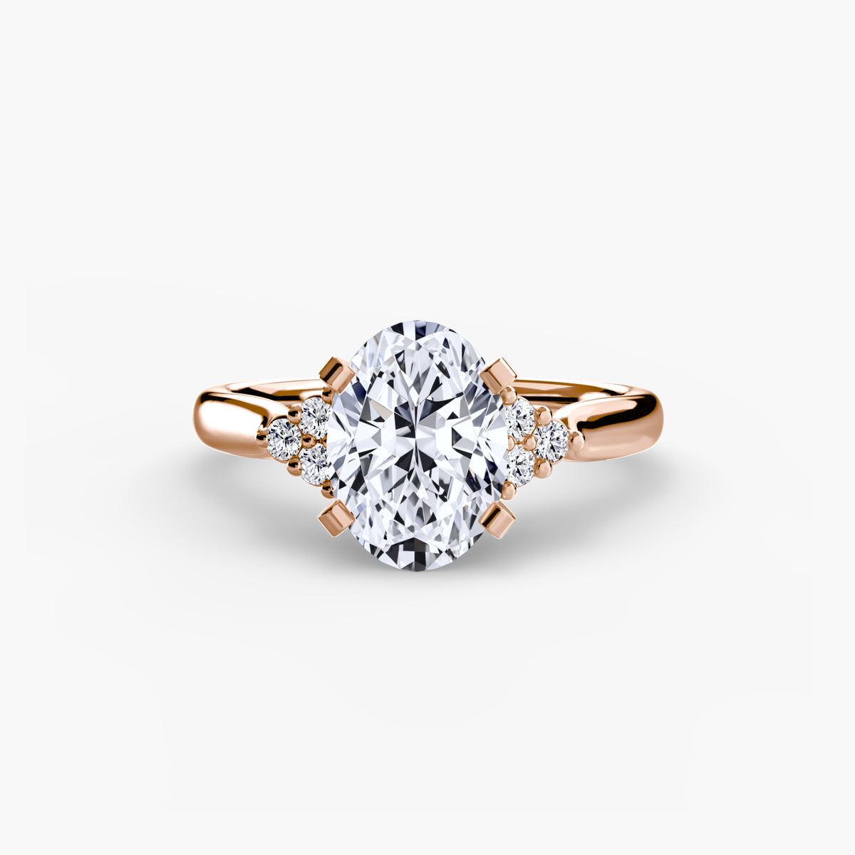 Amber ring in rose gold