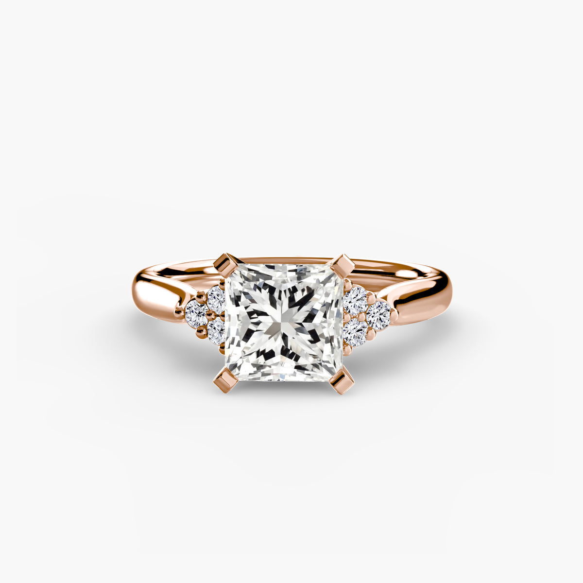 Violette Princess Cluster Shoulder in rose gold