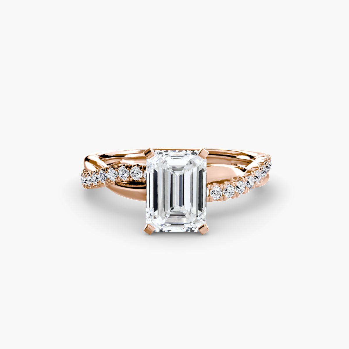 Daisy Emerald Twist Pavé in rose gold
