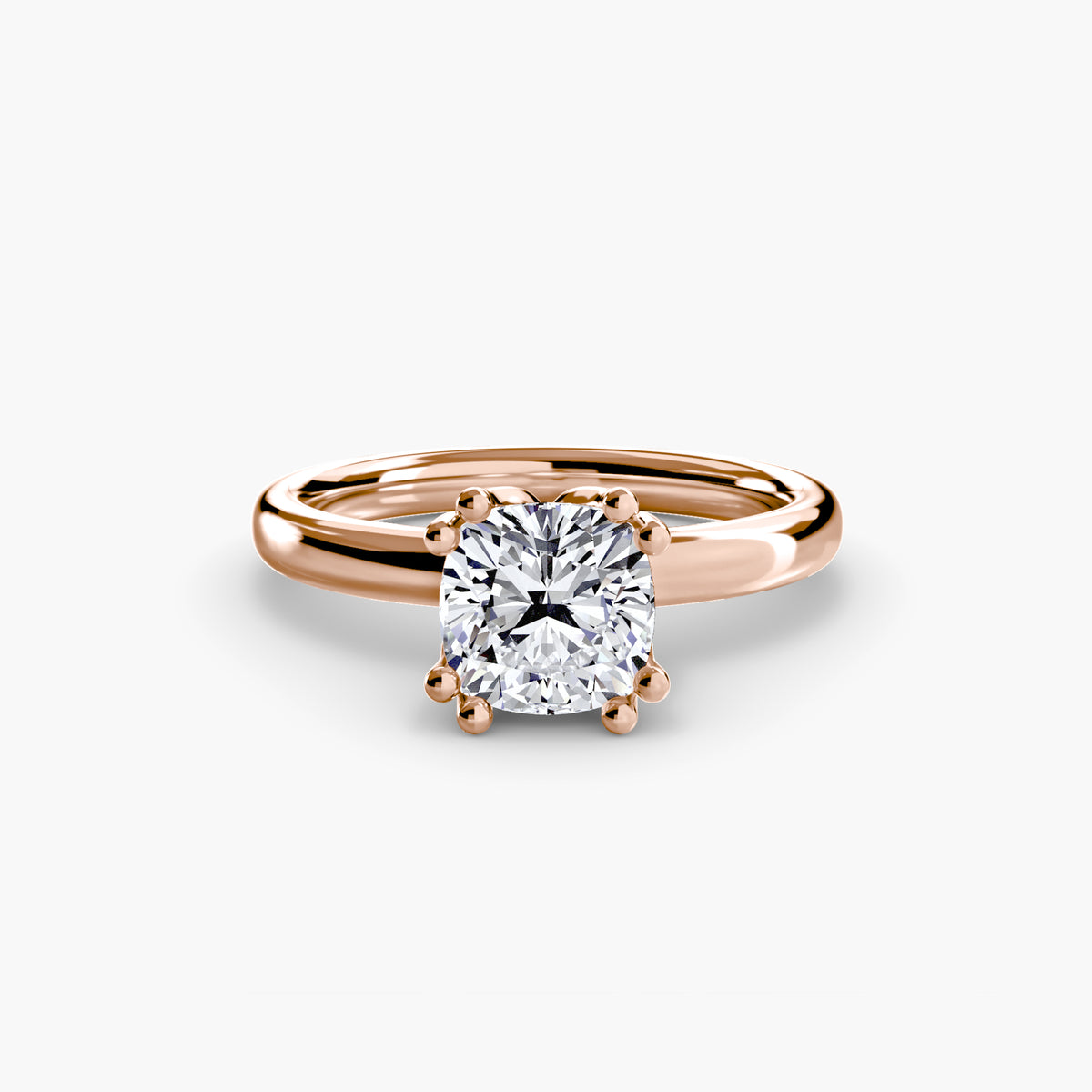 ottilie cushion solitaire in rose gold
