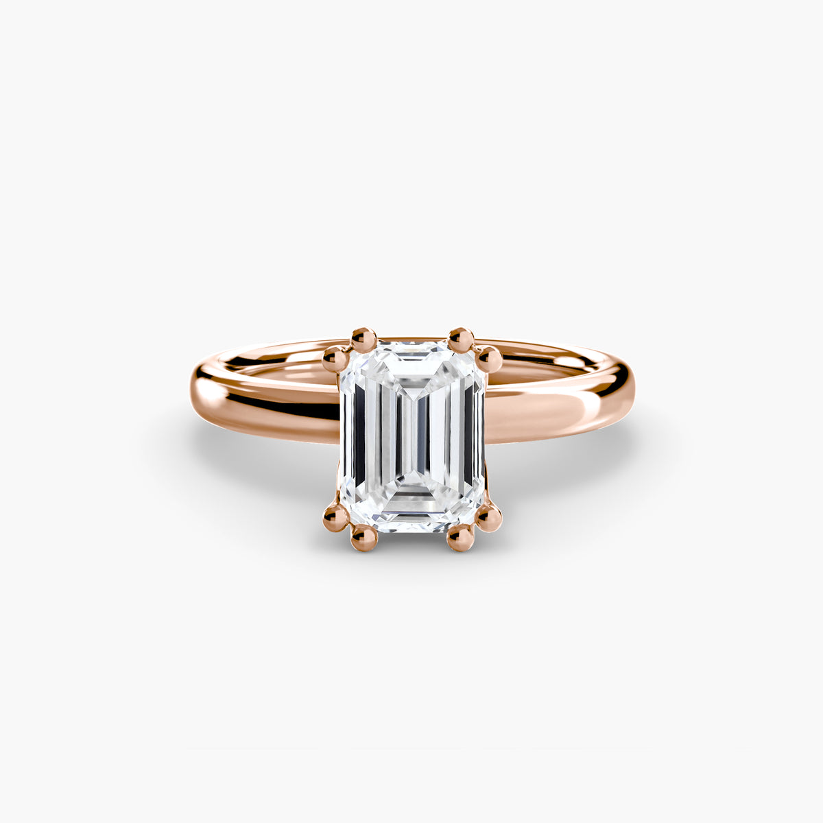 Josie Emerald Slim Solitaire in rose gold
