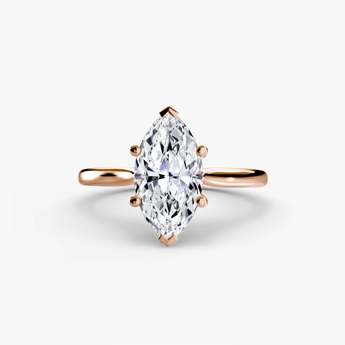 Zola Marquise Four-Claw Solitaire in rose gold