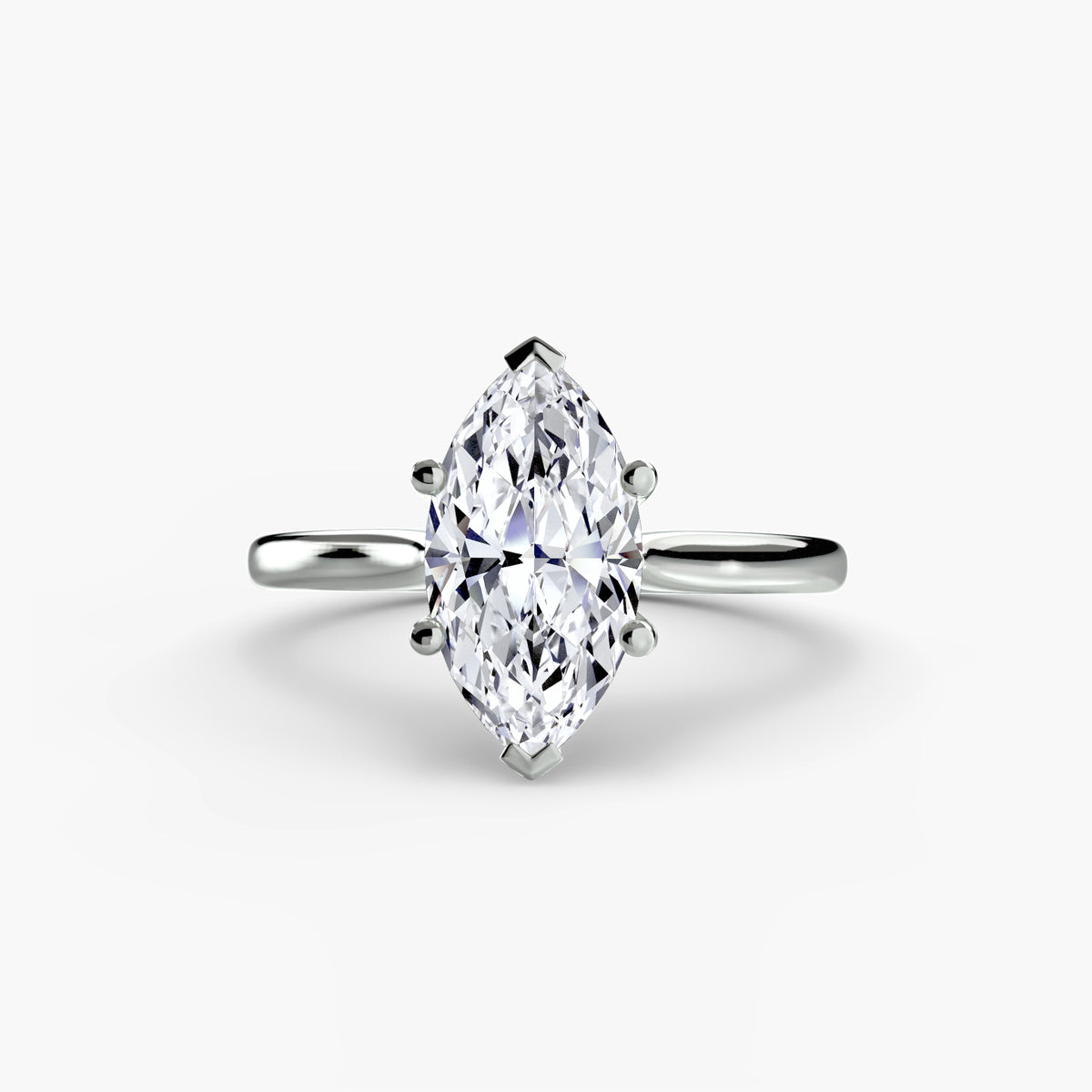 Zola Marquise Four-Claw Solitaire in white gold