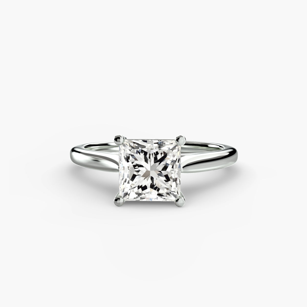 constance natural princess solitaire in white gold