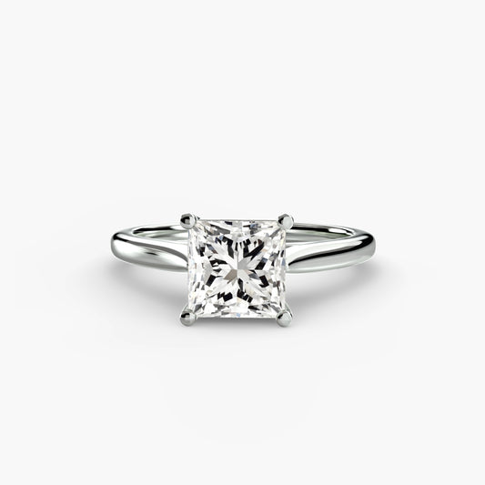 constance natural princess solitaire in white gold