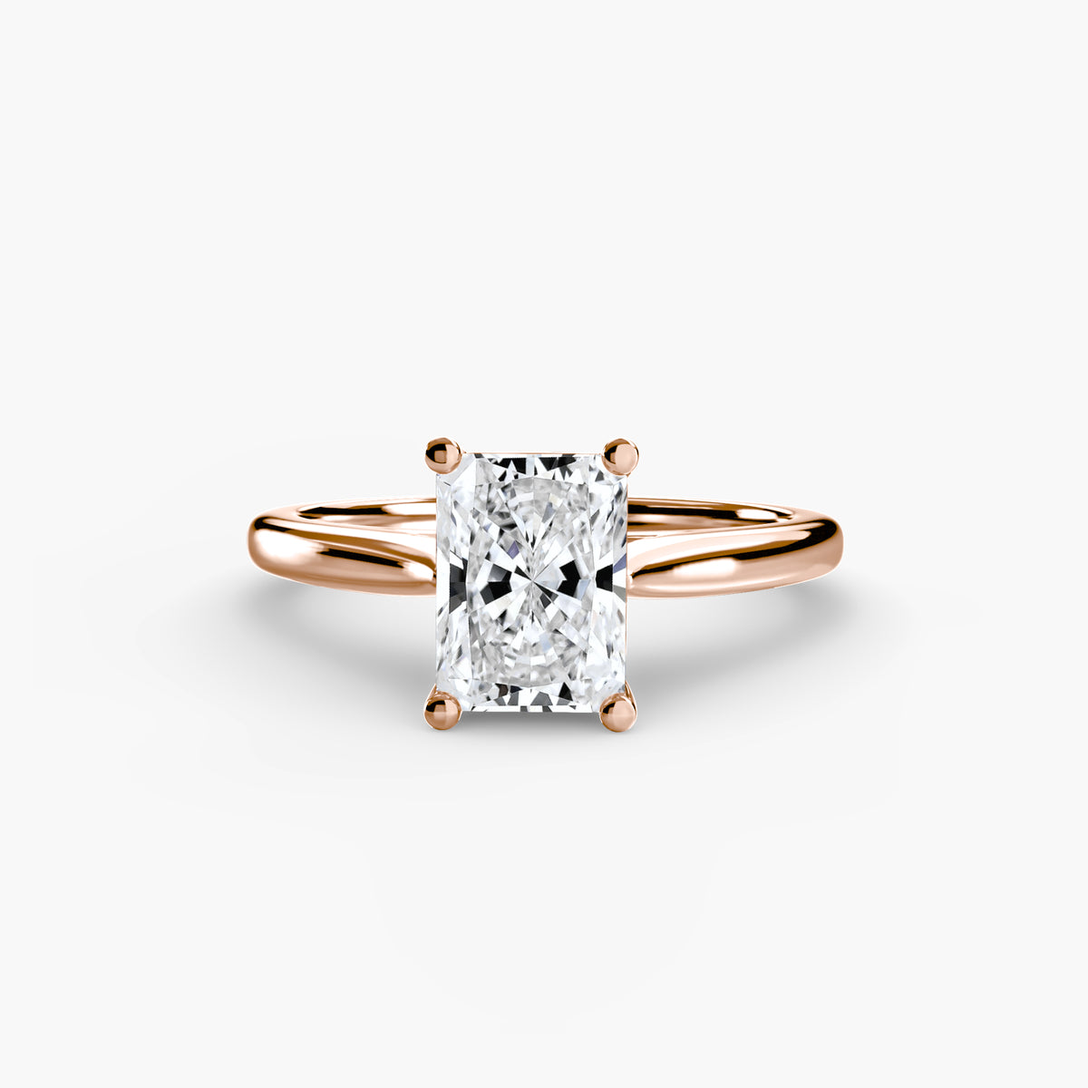 Léonie Radiant Solitaire in rose gold