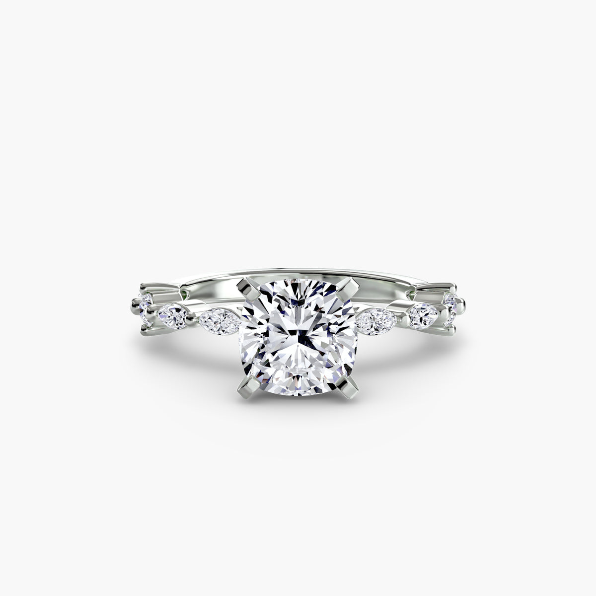 Nathalie Cushion Eternity Pavé in white gold