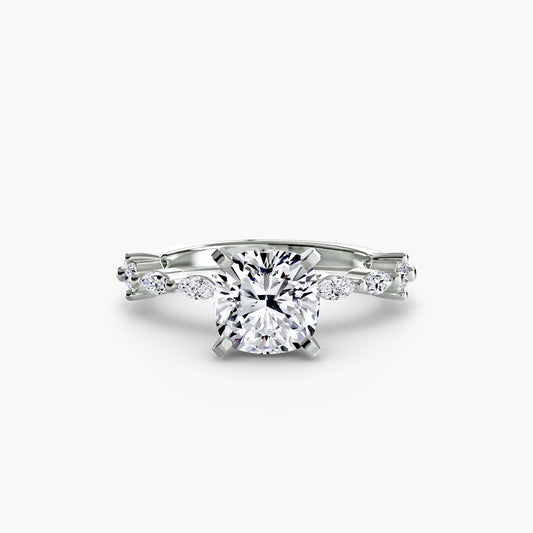 Nathalie Cushion Eternity Pavé in white gold