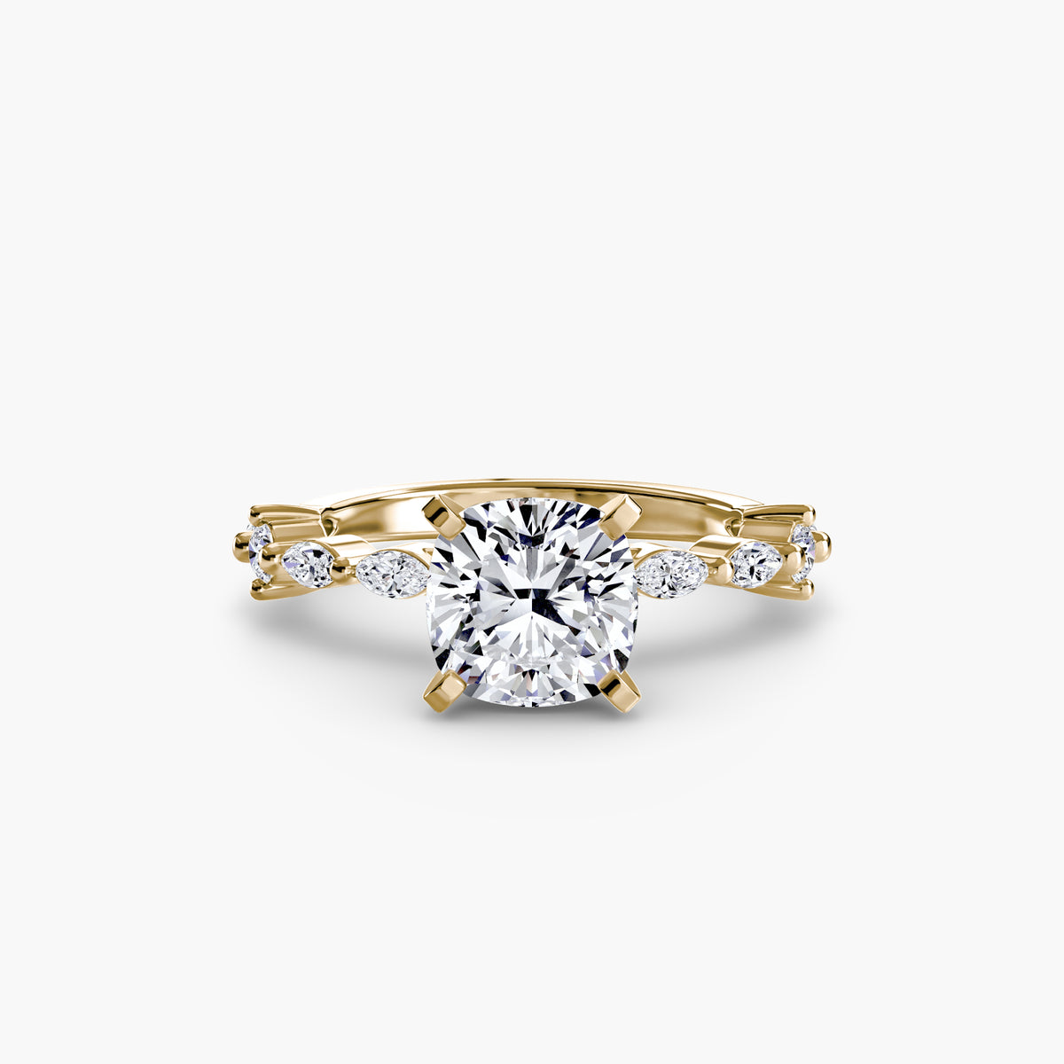Nathalie Cushion Eternity Pavé in yellow gold