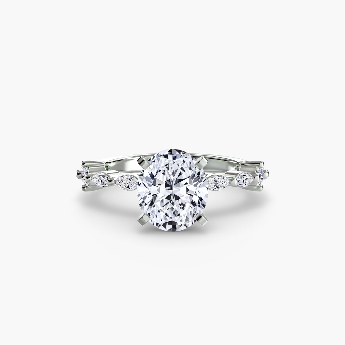 anastasia oval eternity pavé solitaire in white gold