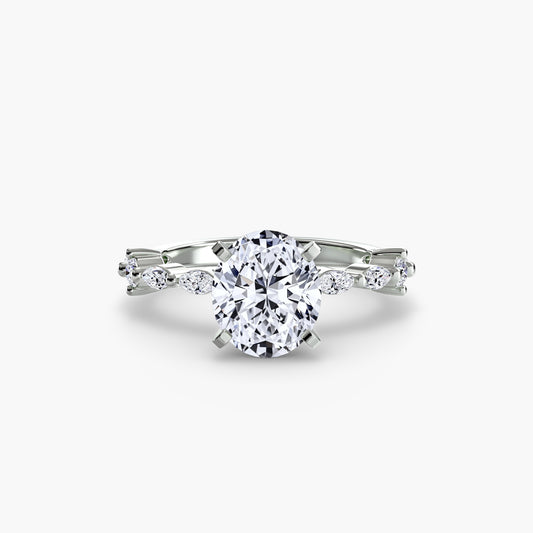 anastasia oval eternity pavé solitaire in white gold