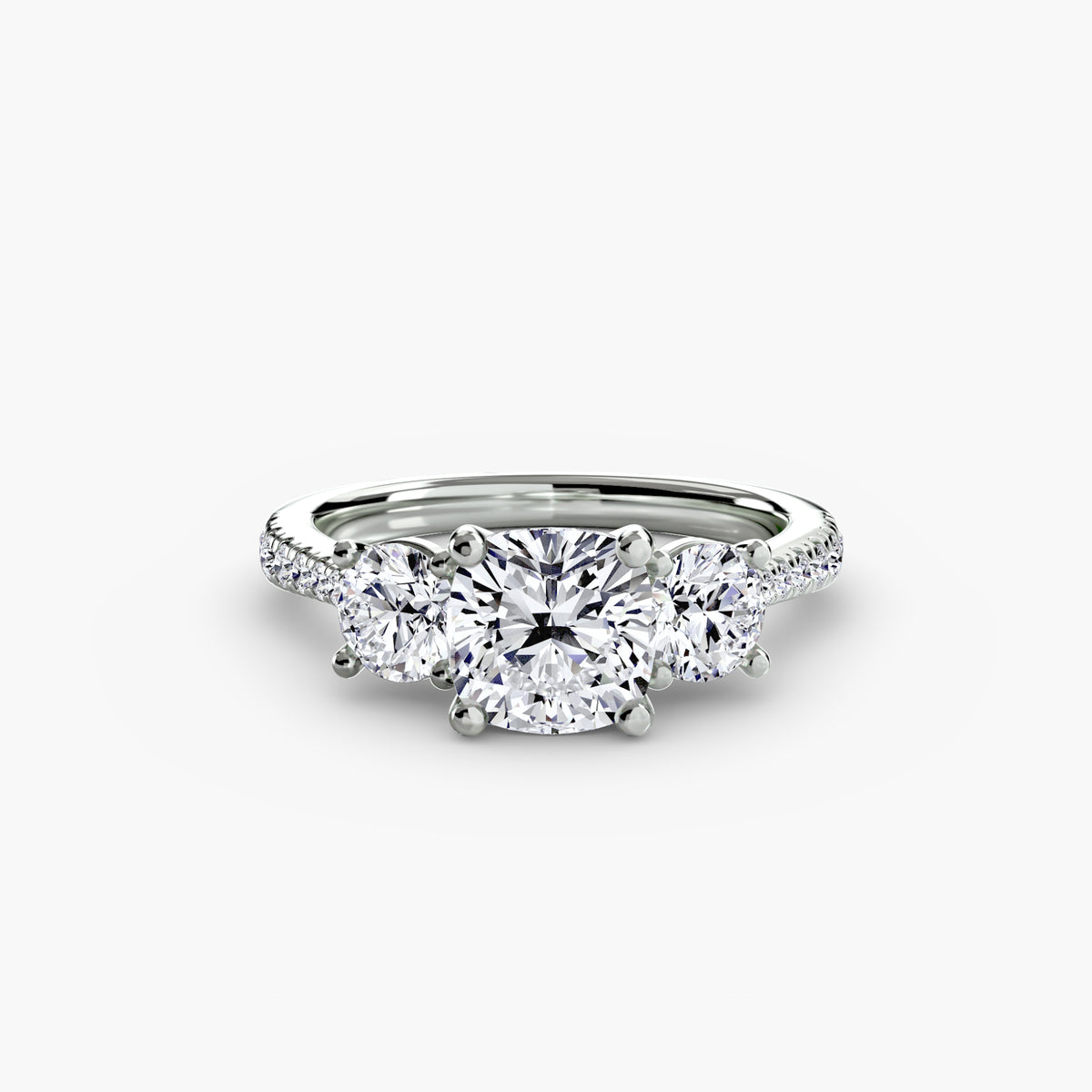Bree Cushion Trilogy Pavé in white gold