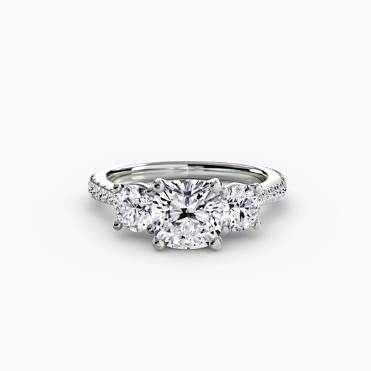 Bree Cushion Trilogy Pavé in white gold