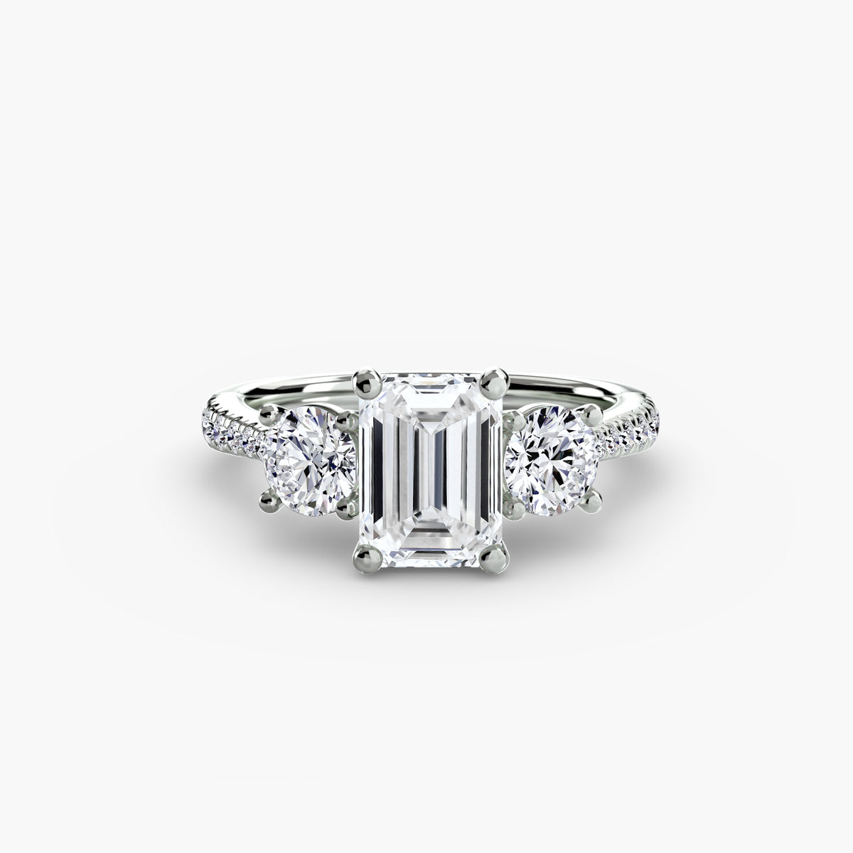 Zoe Emerald Trilogy Pavé in white gold