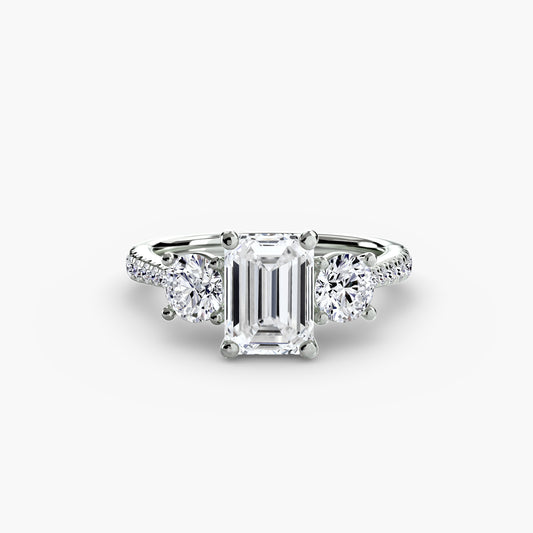 Zoe Emerald Trilogy Pavé in white gold
