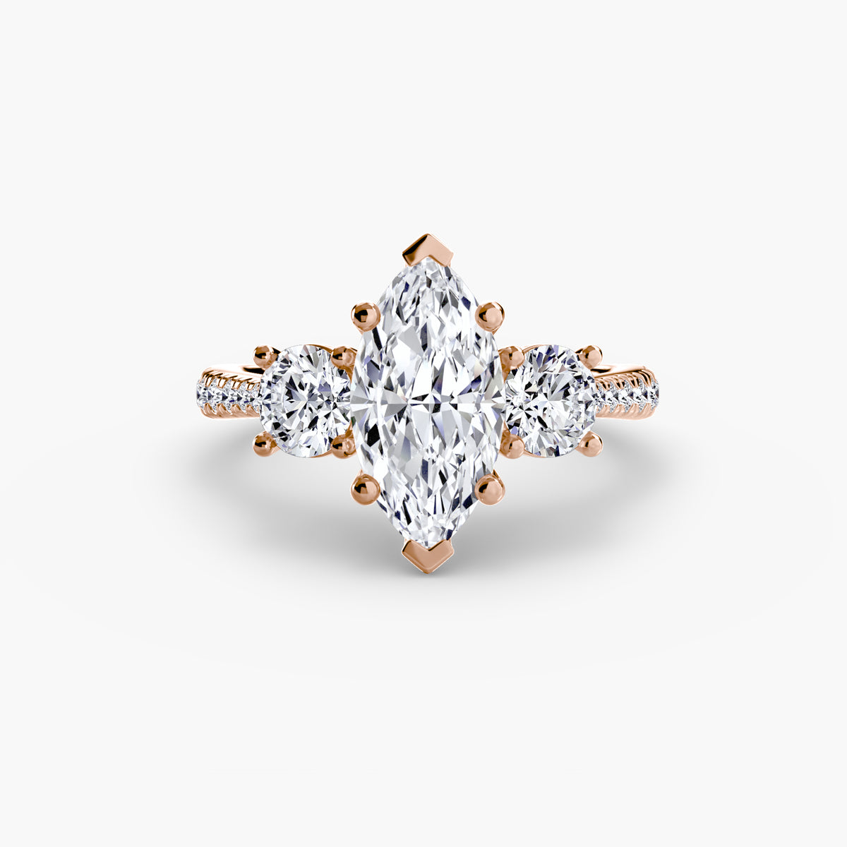 Lyra Marquise Trilogy Pavé in rose gold