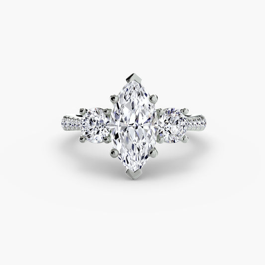 Lyra Marquise Trilogy Pavé in white gold