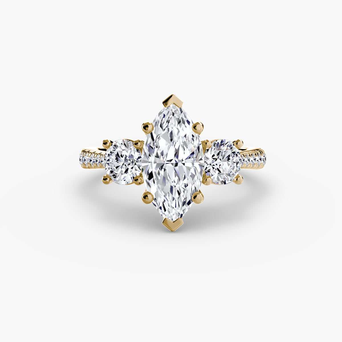 Lyra Marquise Trilogy Pavé in yellow gold