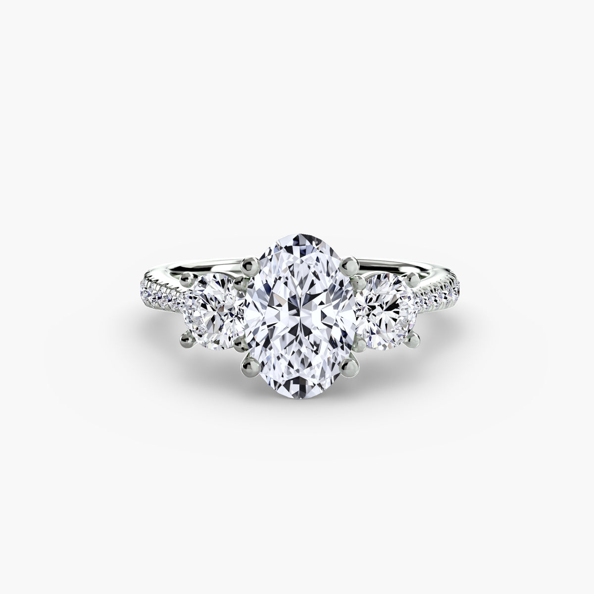 Aria Oval Trilogy Pavé in white gold