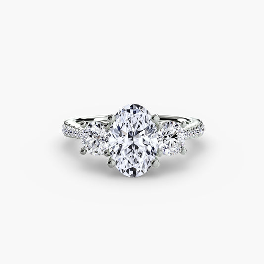 Aria Oval Trilogy Pavé in white gold