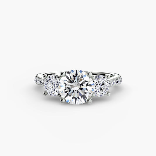 Ella Round Trilogy Pavé in white gold