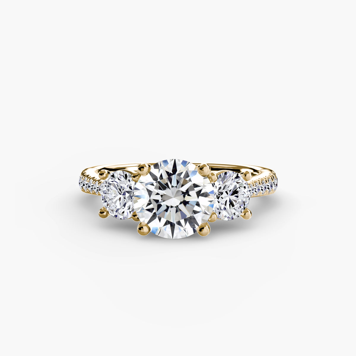 Ella Round Trilogy Pavé in yellow gold