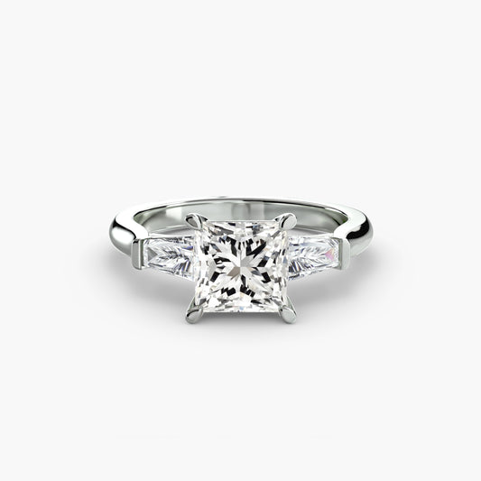 Sophia Princess Three-Stone Baguette in white gold