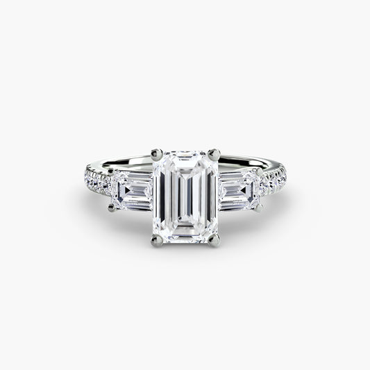 Bella Emerald Grand Three-Stone in white gold