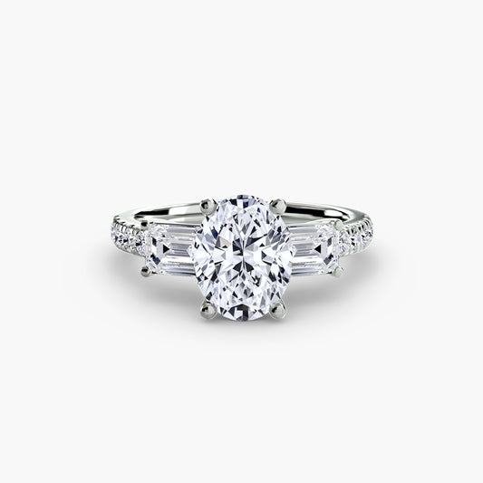 Hazel Oval Grand Three-Stone in white gold