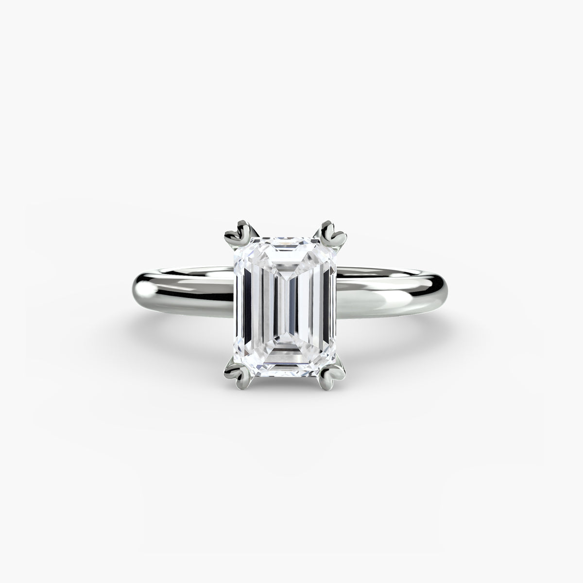 Elise Emerald Classic Solitaire in white gold
