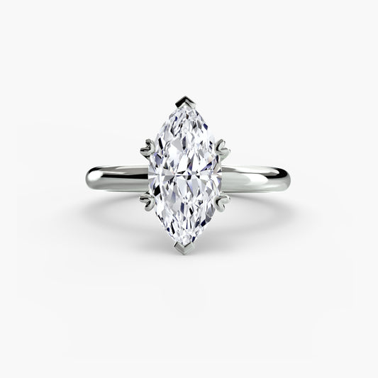Juliette Marquise Solitaire in white gold